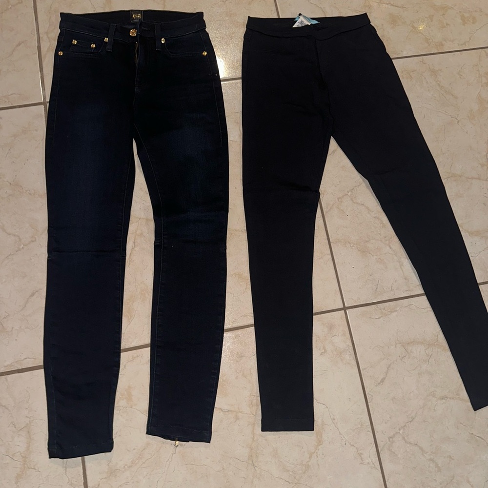 Guess by Marciano Dark Denim and Black Leggings Set
